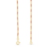 Thumbnail Image 2 of Diamond-Cut and Red Enamel Bead Necklace in Hollow 18K Gold - 16"