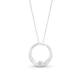 0.25 CT. Certified Lab-Created Diamond Solitaire Open Circle Pendant in 14K White Gold (F/SI2)