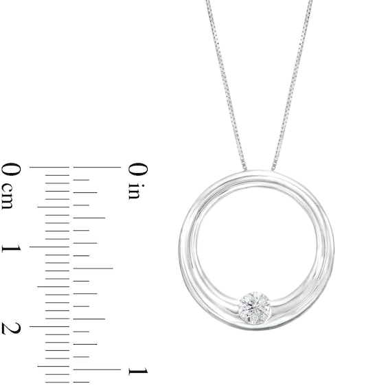 0.25 CT. Certified Lab-Created Diamond Solitaire Open Circle Pendant in 14K White Gold (F/SI2)