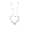Thumbnail Image 0 of 0.25 CT. Certified Lab-Created Diamond Solitaire Open Heart Pendant in 14K White Gold (F/SI2)