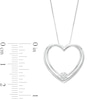 Thumbnail Image 3 of 0.25 CT. Certified Lab-Created Diamond Solitaire Open Heart Pendant in 14K White Gold (F/SI2)