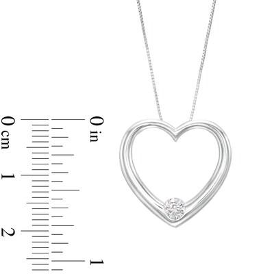 0.25 CT. Certified Lab-Created Diamond Solitaire Open Heart Pendant in 14K White Gold (F/SI2)