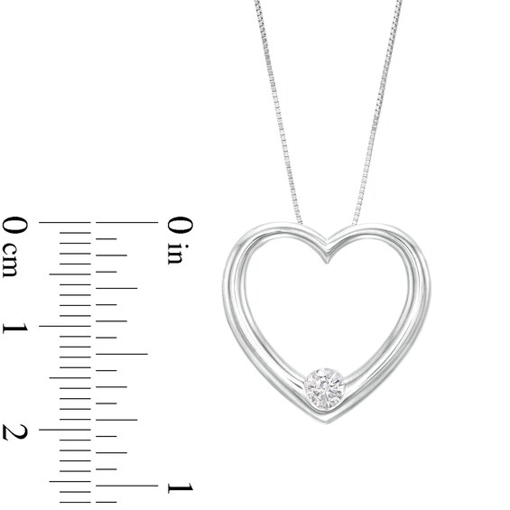 0.25 CT. Certified Lab-Created Diamond Solitaire Open Heart Pendant in 14K White Gold (F/SI2)