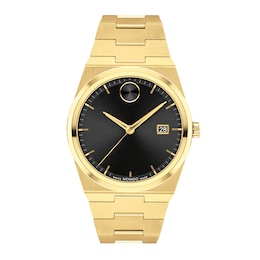 Men's' Movado Bold® Quest Gold-Tone IP Watch with Black Dial (Model: 3601223)