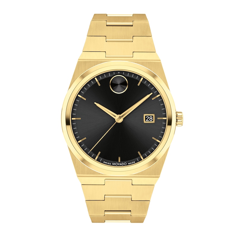 Men's' Movado Bold® Quest Gold-Tone IP Watch with Black Dial (Model: 3601223)|Peoples Jewellers