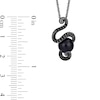 Enchanted Disney Villains Black Cultured Pearl and 0.145 CT. T.W. Black Diamond Pendant in Sterling Silver-19”