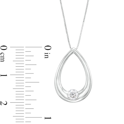 0.25 CT. Certified Lab-Created Diamond Solitaire Open Teardrop Pendant in 14K White Gold (F/SI2)