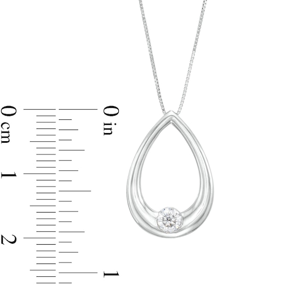 0.25 CT. Certified Lab-Created Diamond Solitaire Open Teardrop Pendant in 14K White Gold (F/SI2)