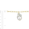 13.8mm Paper Clip Chain Bracelet in Sterling Silver with 18K Gold Plate