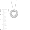 0.30 CT. T.W. Diamond Triple Row Swirl Heart Circle Pendant in Sterling Silver