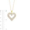 1.00 CT. T.W. Diamond Scallop Frame Heart Pendant in 10K Gold