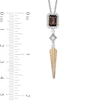 Enchanted Disney Pocahontas Smoky Quartz and 0.18 CT. T.W. Diamond Feather Drop Pendant in Sterling Silver and 10K Gold