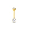 Thumbnail Image 0 of Cubic Zirconia Belly Button Ring in Solid 14K Gold - 14G 7/16"