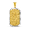 1.45 CT. T.W. Certified Lab-Created Diamond Frame Nugget Dog Tag Necklace Charm in 10K Gold (F/SI2)