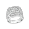 Thumbnail Image 0 of Men's 2.95 CT. T.W. Certified Square-Shaped Lab-Created Multi-Diamond Framed Ring 10K White Gold (F/SI2)