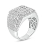 Thumbnail Image 2 of Men's 2.95 CT. T.W. Certified Square-Shaped Lab-Created Multi-Diamond Framed Ring 10K White Gold (F/SI2)