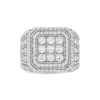 Men's 2.95 CT. T.W. Certified Square-Shaped Lab-Created Multi-Diamond Framed Ring 10K White Gold (F/SI2)