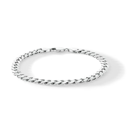 6.5mm Diamond-Cut Curb Chain Bracelet in Solid Sterling Silver - 8.5”