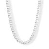 Thumbnail Image 0 of 6.8mm Diamond-Cut Flat Curb Chain Necklace in Solid Sterling Silver - 22”