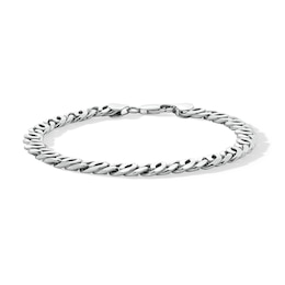 8.4mm Diamond-Cut Fancy Link Chain Bracelet in Solid Sterling Silver - 9”