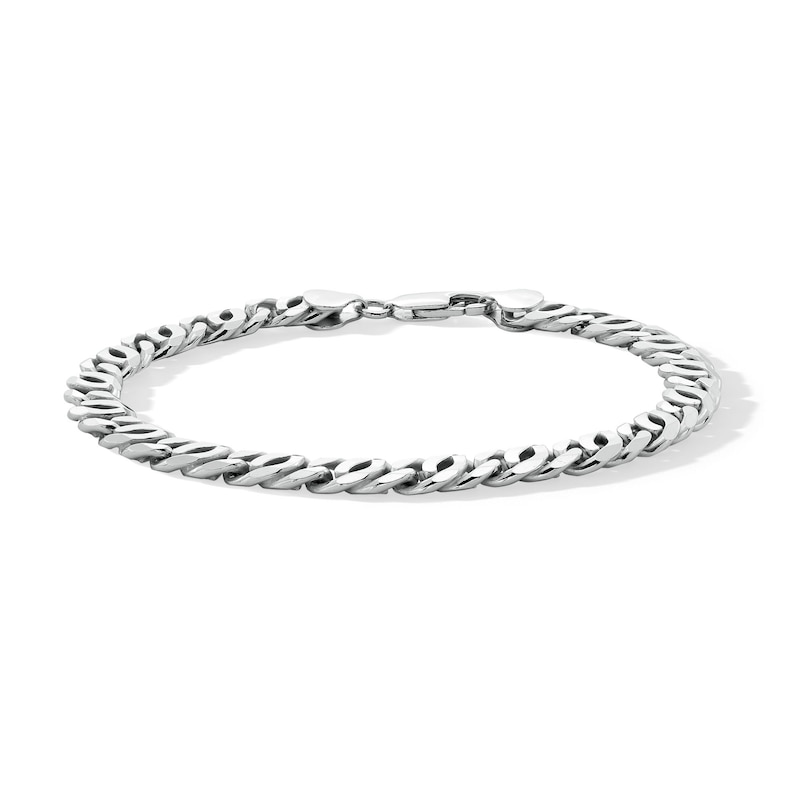 8.4mm Diamond-Cut Fancy Link Chain Bracelet in Solid Sterling Silver - 9”