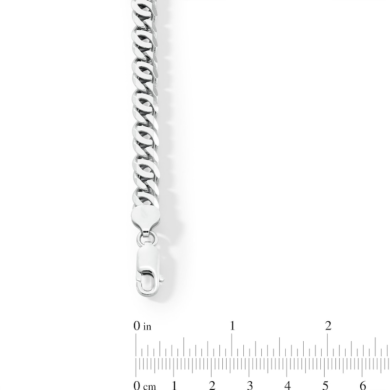 Main Image 3 of 8.4mm Diamond-Cut Fancy Link Chain Bracelet in Solid Sterling Silver - 9”