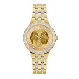 Ladies' Bulova Phantom Crystal Accented Watch in Gold-Tone Stainless Steel (Model 97L176)