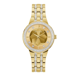 Ladies' Bulova Phantom Crystal Accented Watch in Gold-Tone Stainless Steel (Model 97L176)