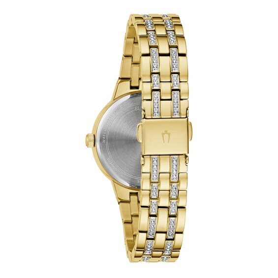 Ladies' Bulova Phantom Crystal Accented Watch in Gold-Tone Stainless Steel (Model 97L176)