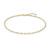 Thumbnail Image 0 of 2.1mm Dorica Singapore Chain Anklet in Solid 14K Two-Tone Gold - 10"