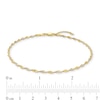 Thumbnail Image 2 of 2.1mm Dorica Singapore Chain Anklet in Solid 14K Two-Tone Gold - 10"