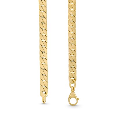 5.7mm Flat Curb Chain Necklace in Hollow 18K Gold - 18"