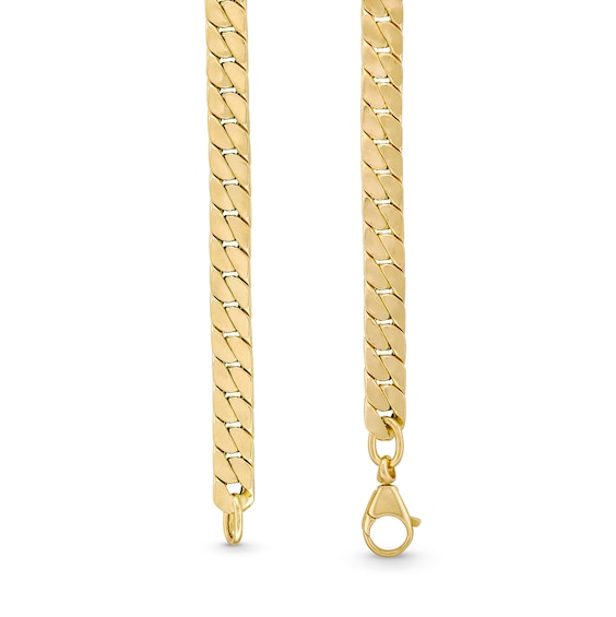 5.7mm Flat Curb Chain Necklace in Hollow 18K Gold - 18"