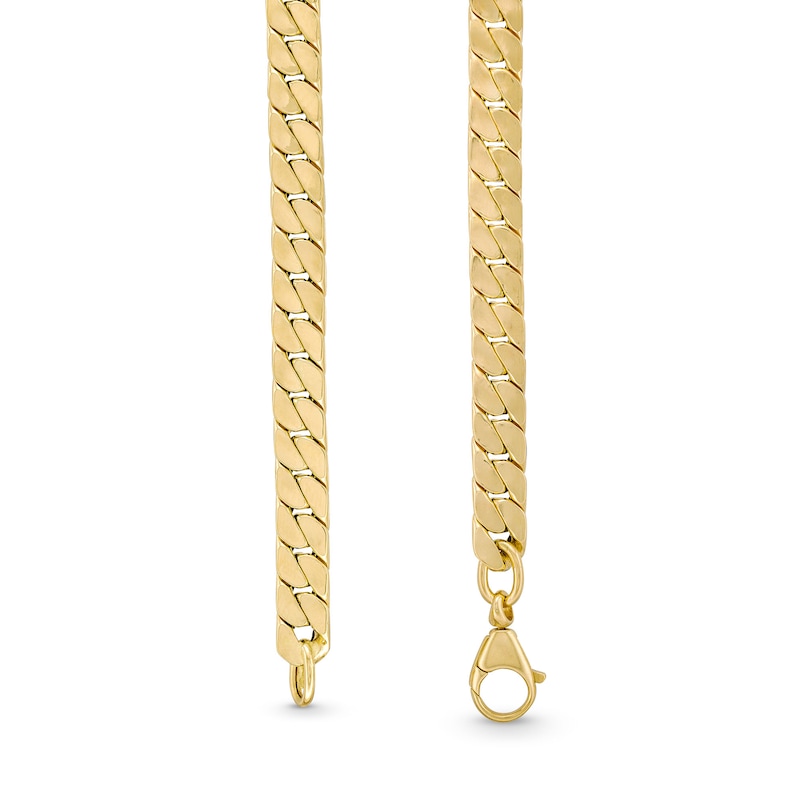 5.7mm Flat Curb Chain Necklace in Hollow 18K Gold - 18"|Peoples Jewellers