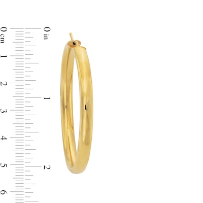 35.0mm Tube Hoop Earrings in Hollow 18K Gold