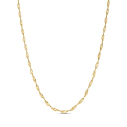 2.1mm Dorica Singapore Chain Necklace in Solid 14K Gold - 18&quot;