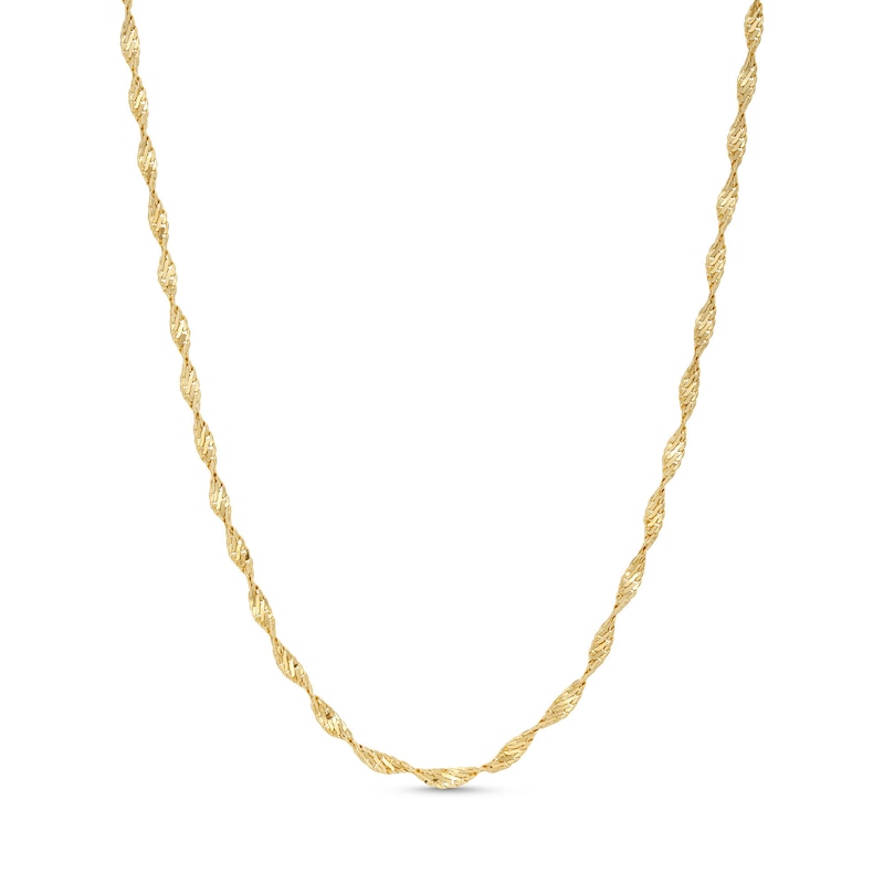 2.1mm Dorica Singapore Chain Necklace in Solid 14K Gold