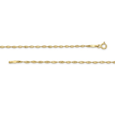 2.1mm Dorica Singapore Chain Necklace in Solid 14K Gold