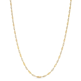 1.65mm Dorica Singapore Chain Necklace in Solid 14K Two-Tone Gold - 16&quot;