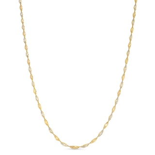 1.65mm Dorica Singapore Chain Necklace in Solid 14K Two-Tone Gold - 16"