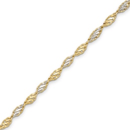 2.9mm Dorica Singapore Chain Bracelet in Solid 14K Two-Tone Gold - 7.25&quot;