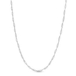 2.1mm Dorica Singapore Chain Necklace in Solid 14K White Gold - 18&quot;