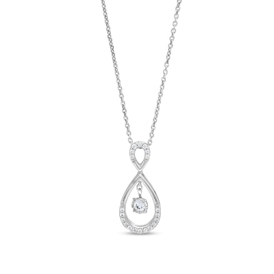 Unstoppable Love™ 0.20 CT. T.W. Diamond Double Teardrop Pendant in 10K White Gold - 19"