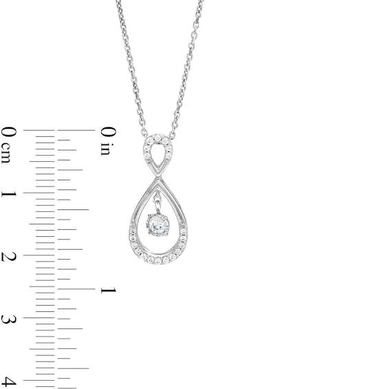 Unstoppable Love™ 0.20 CT. T.W. Diamond Double Teardrop Pendant in 10K White Gold - 19"