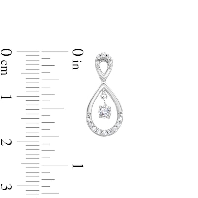 Unstoppable Love™ 0.20 CT. T.W. Diamond Double Teardrop Earrings in 10K White Gold