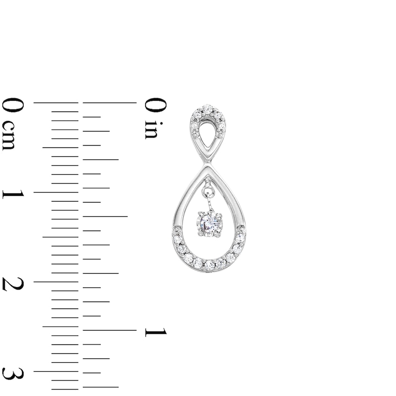 Unstoppable Love™ 0.20 CT. T.W. Diamond Double Teardrop Earrings in 10K White Gold|Peoples Jewellers