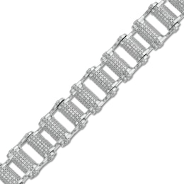 Men's 1.00 CT. T.W. Diamond Bike Chain Bracelet in Sterling Silver - 8.5&quot;