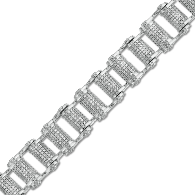 Men's 1.00 CT. T.W. Diamond Bike Chain Bracelet in Sterling Silver - 8.5"|Peoples Jewellers