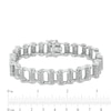 Thumbnail Image 3 of Men's 1.00 CT. T.W. Diamond Bike Chain Bracelet in Sterling Silver - 8.5"