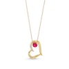 Thumbnail Image 1 of Lab-Created Ruby and 0.04 CT. T.W. Diamond Tilted Heart Pendant in 10K Gold